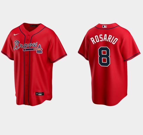 Men's Atlanta Braves #8 Eddie Rosario Red Cool Base Stitched Jersey